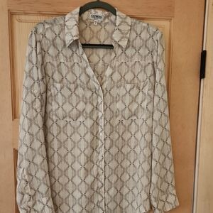 Express Women's Gray  Dog Patterned Top